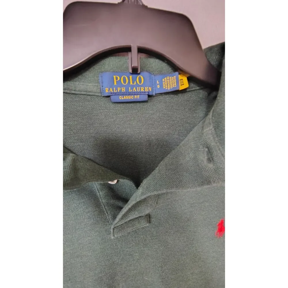 Dark Green Ralph Lauren Polo Red pony on chest Size L